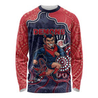 Custom Demons Football Long Sleeve Shirt Aboriginal Dot Art Pattern