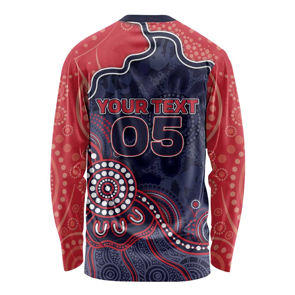 Custom Demons Football Long Sleeve Shirt Aboriginal Dot Art Pattern