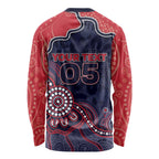 Custom Demons Football Long Sleeve Shirt Aboriginal Dot Art Pattern