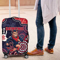 Demons Football Luggage Cover Aboriginal Dot Art Pattern