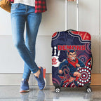 Demons Football Luggage Cover Aboriginal Dot Art Pattern