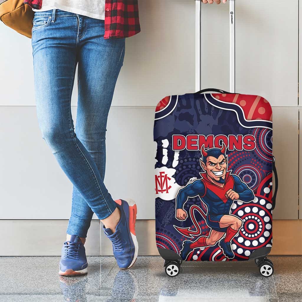 Demons Football Luggage Cover Aboriginal Dot Art Pattern