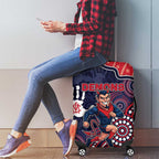 Demons Football Luggage Cover Aboriginal Dot Art Pattern