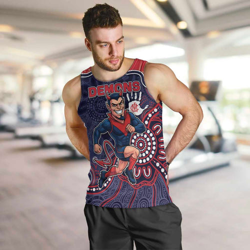Custom Demons Football Men Tank Top Aboriginal Dot Art Pattern