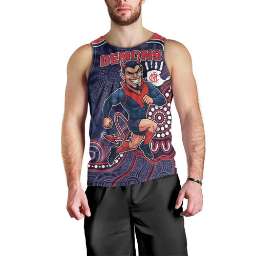Custom Demons Football Men Tank Top Aboriginal Dot Art Pattern