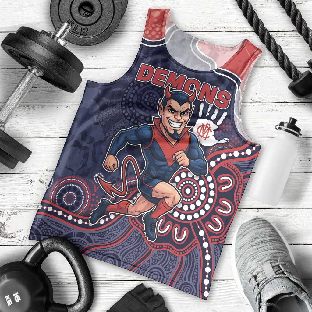 Custom Demons Football Men Tank Top Aboriginal Dot Art Pattern