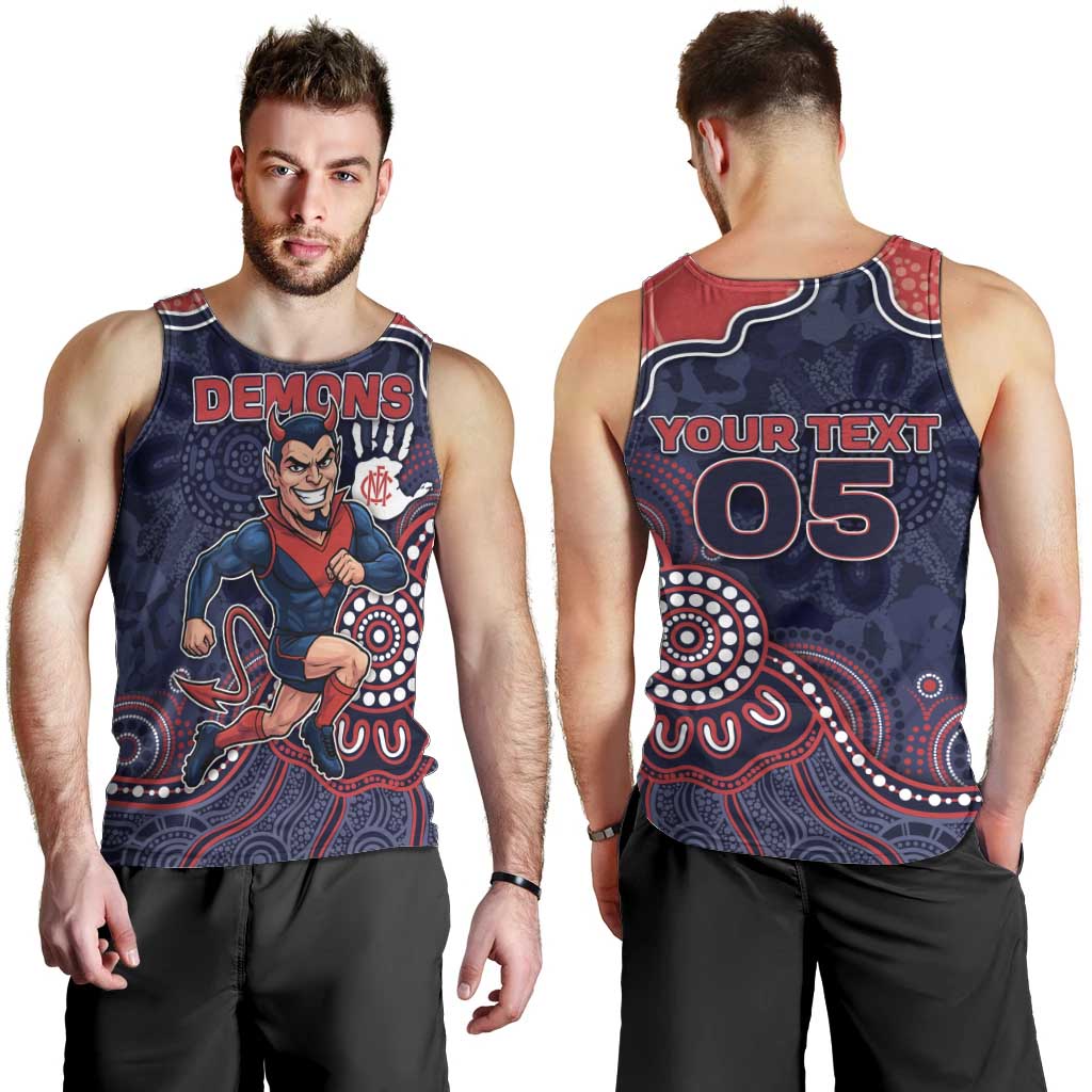 Custom Demons Football Men Tank Top Aboriginal Dot Art Pattern