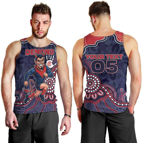 Custom Demons Football Men Tank Top Aboriginal Dot Art Pattern