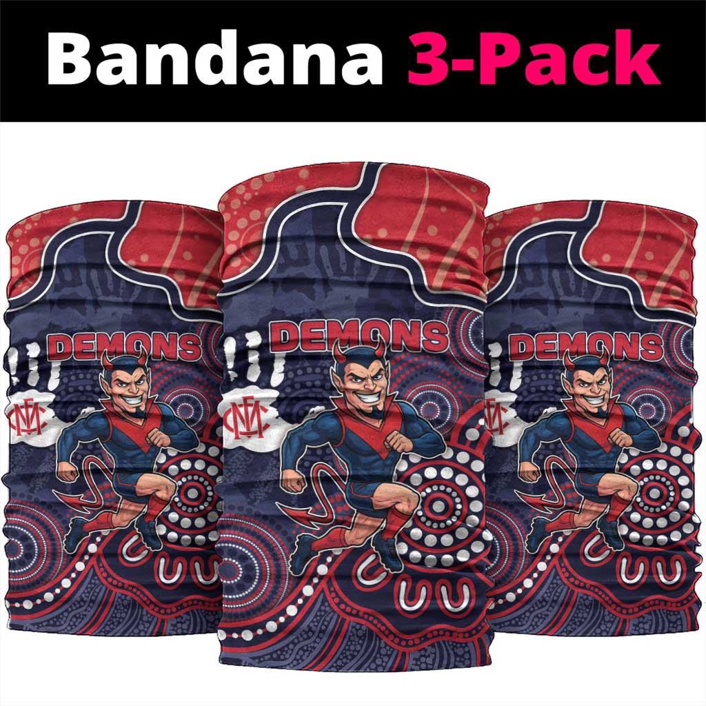 Demons Football Neck Gaiter Aboriginal Dot Art Pattern