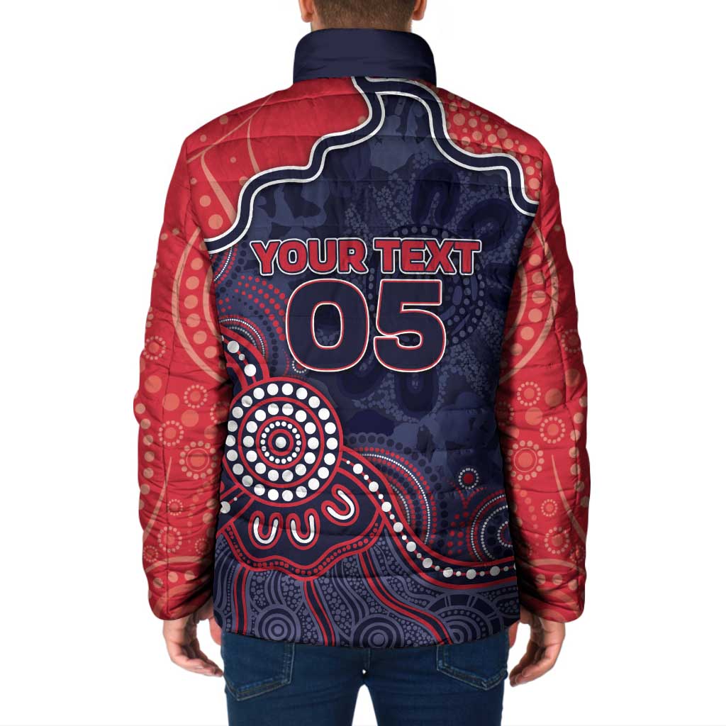 Custom Demons Football Padded Jacket Aboriginal Dot Art Pattern