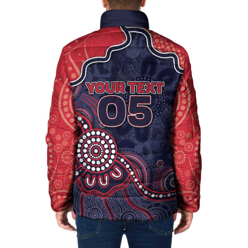 Custom Demons Football Padded Jacket Aboriginal Dot Art Pattern
