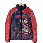 Custom Demons Football Padded Jacket Aboriginal Dot Art Pattern