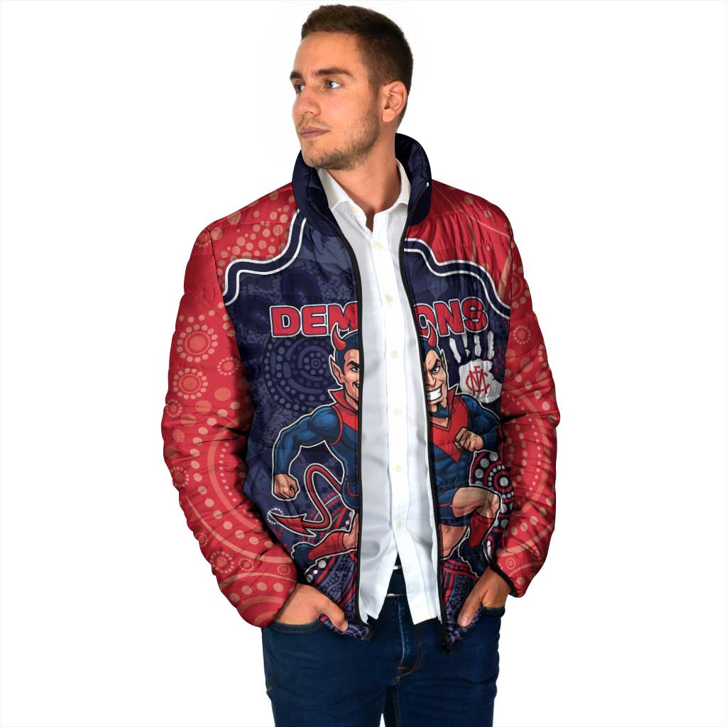 Custom Demons Football Padded Jacket Aboriginal Dot Art Pattern