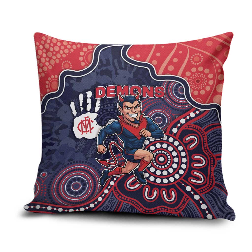 Demons Football Pillow Cover Aboriginal Dot Art Pattern