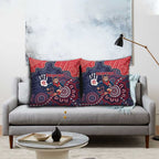 Demons Football Pillow Cover Aboriginal Dot Art Pattern