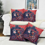 Demons Football Pillow Cover Aboriginal Dot Art Pattern