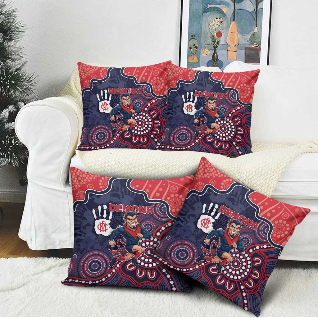 Demons Football Pillow Cover Aboriginal Dot Art Pattern