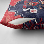 Demons Football Pillow Cover Aboriginal Dot Art Pattern