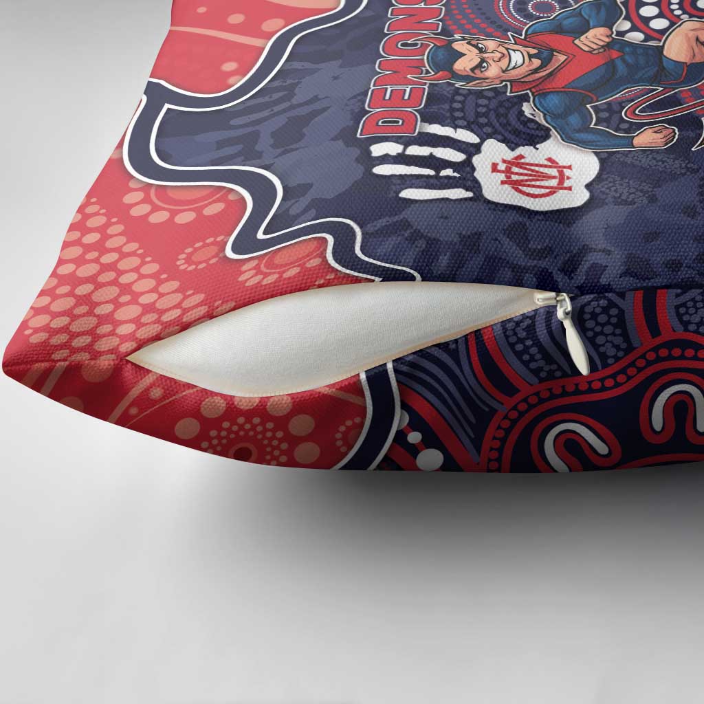 Demons Football Pillow Cover Aboriginal Dot Art Pattern