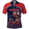 Custom Demons Football Polo Shirt Aboriginal Dot Art Pattern