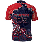 Custom Demons Football Polo Shirt Aboriginal Dot Art Pattern