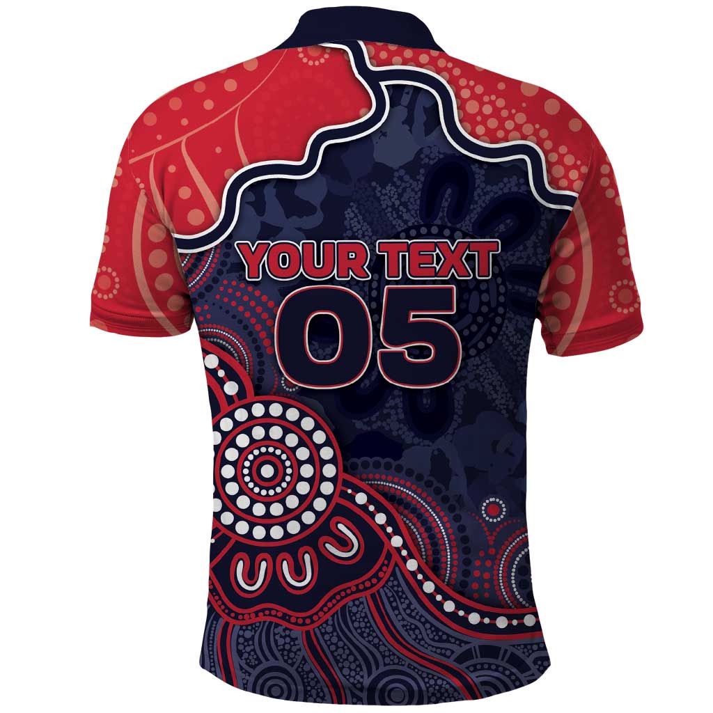 Custom Demons Football Polo Shirt Aboriginal Dot Art Pattern