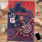 Demons Football Puzzle Aboriginal Dot Art Pattern