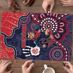Demons Football Puzzle Aboriginal Dot Art Pattern
