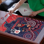 Demons Football Puzzle Aboriginal Dot Art Pattern