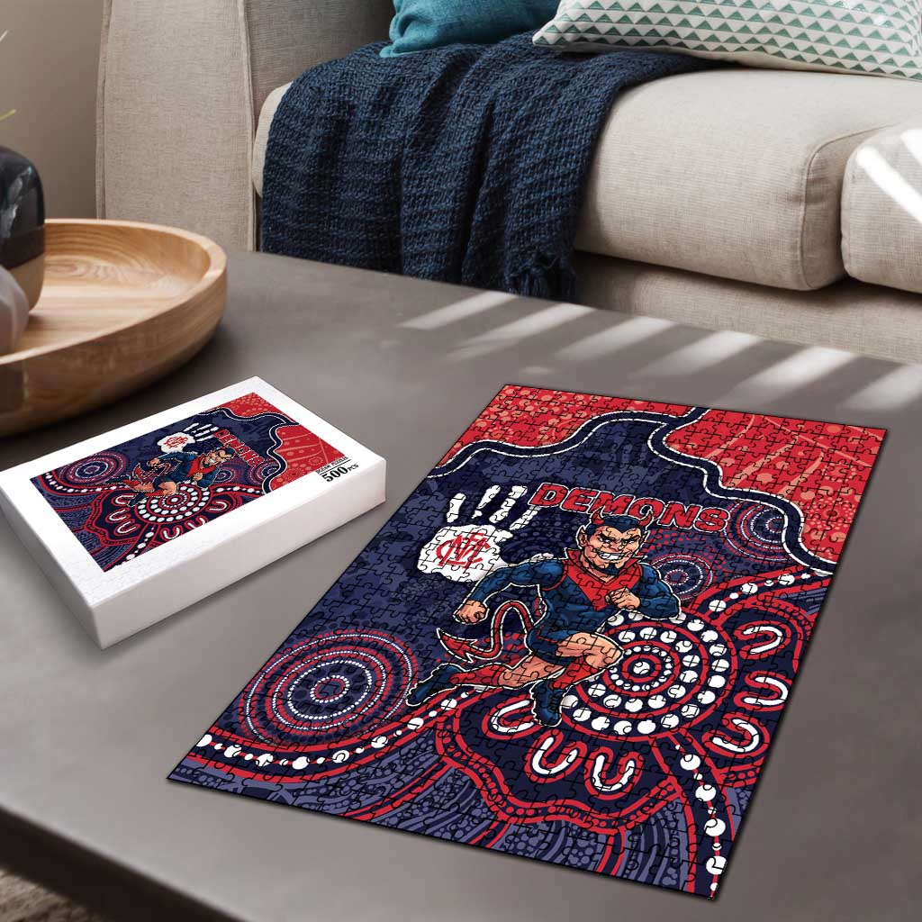 Demons Football Puzzle Aboriginal Dot Art Pattern