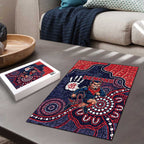 Demons Football Puzzle Aboriginal Dot Art Pattern