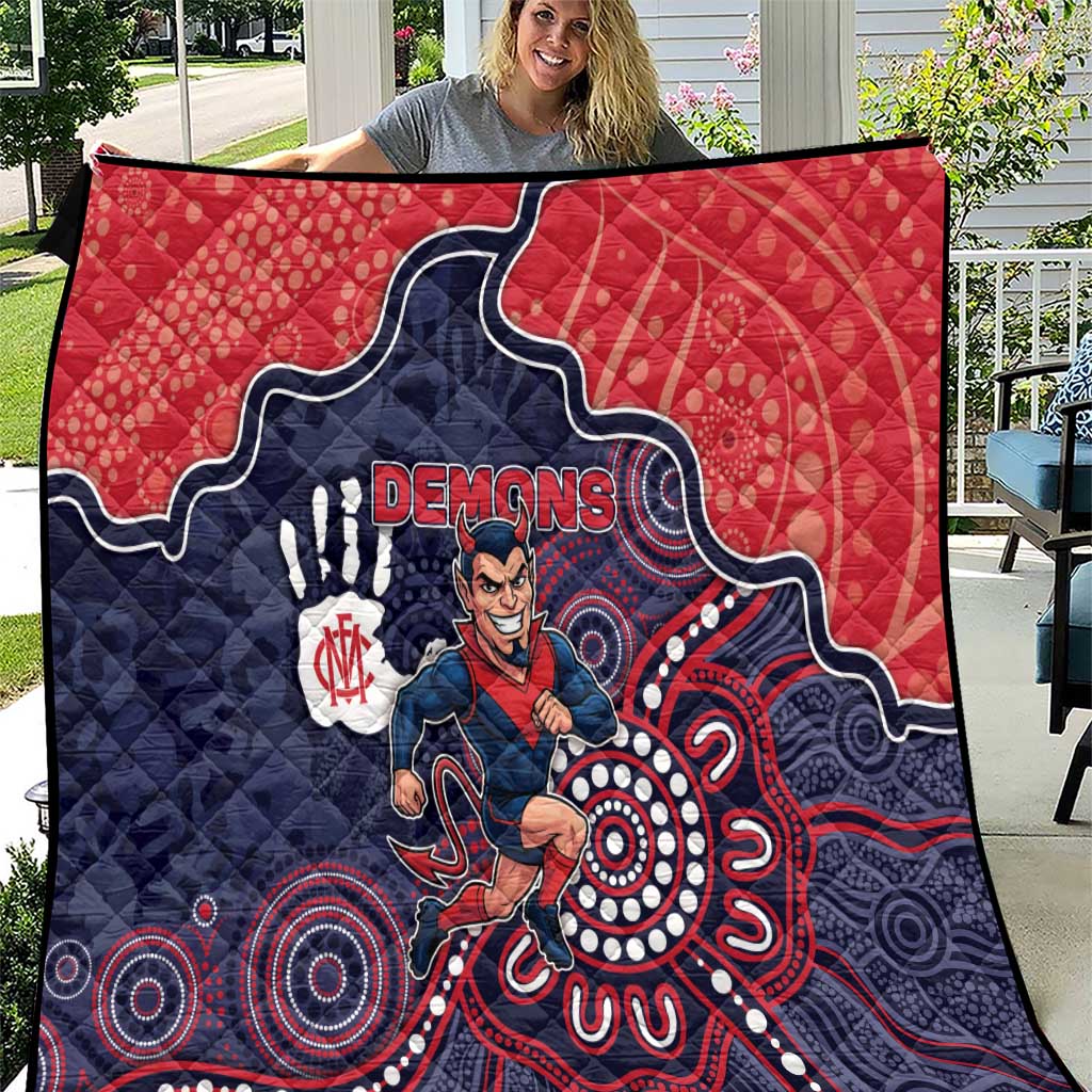 Demons Football Quilt Aboriginal Dot Art Pattern