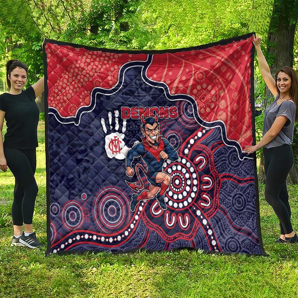 Demons Football Quilt Aboriginal Dot Art Pattern