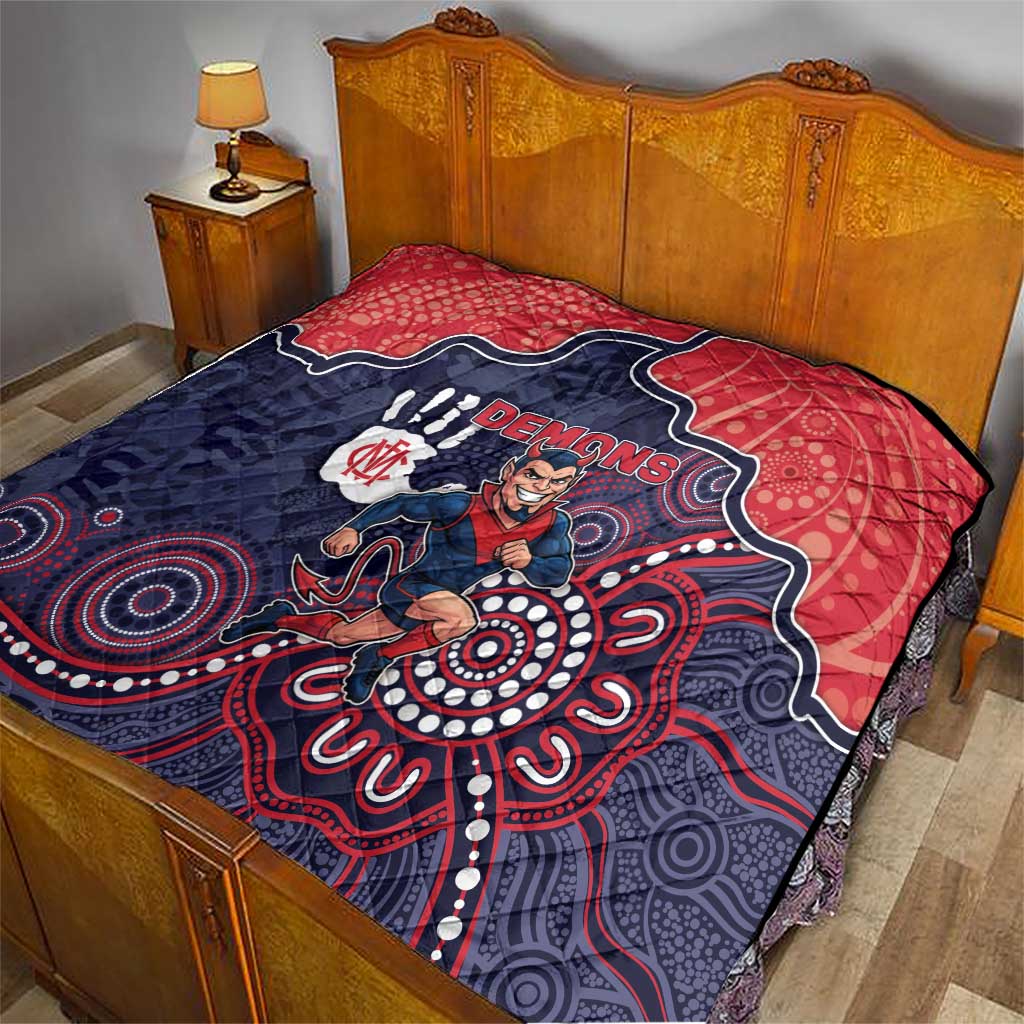 Demons Football Quilt Aboriginal Dot Art Pattern