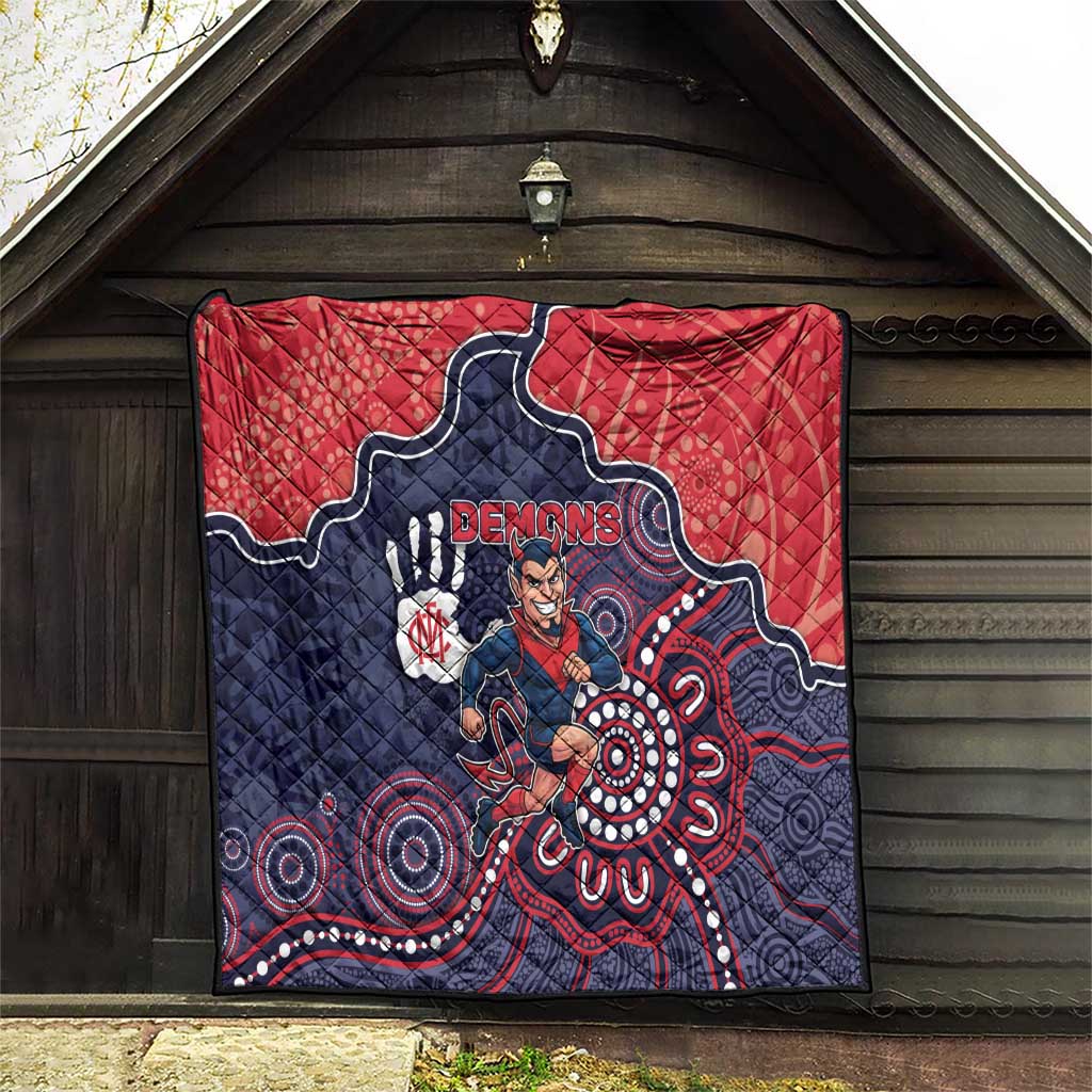 Demons Football Quilt Aboriginal Dot Art Pattern