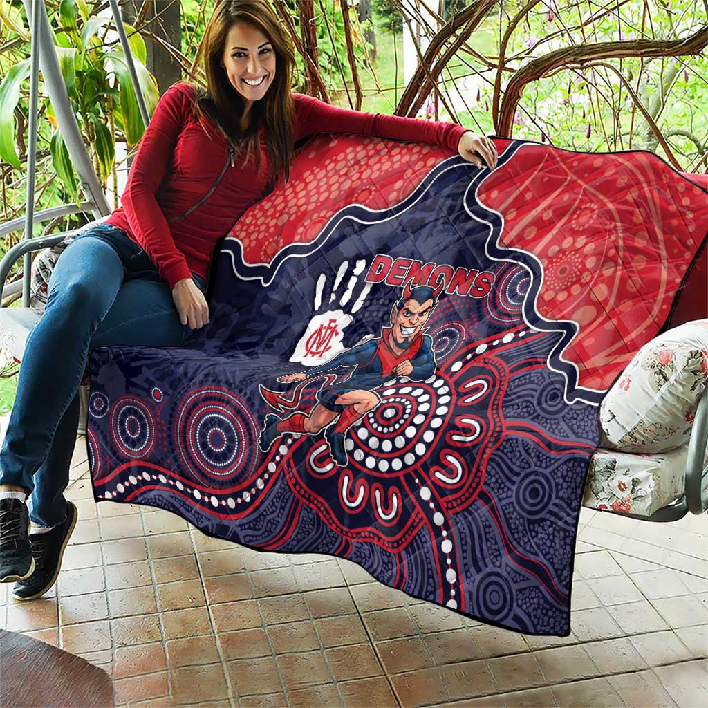 Demons Football Quilt Aboriginal Dot Art Pattern