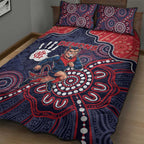Demons Football Quilt Bed Set Aboriginal Dot Art Pattern
