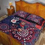 Demons Football Quilt Bed Set Aboriginal Dot Art Pattern