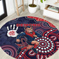 Demons Football Round Carpet Aboriginal Dot Art Pattern