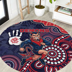 Demons Football Round Carpet Aboriginal Dot Art Pattern