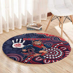 Demons Football Round Carpet Aboriginal Dot Art Pattern