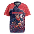 Custom Demons Football Rugby Jersey Aboriginal Dot Art Pattern