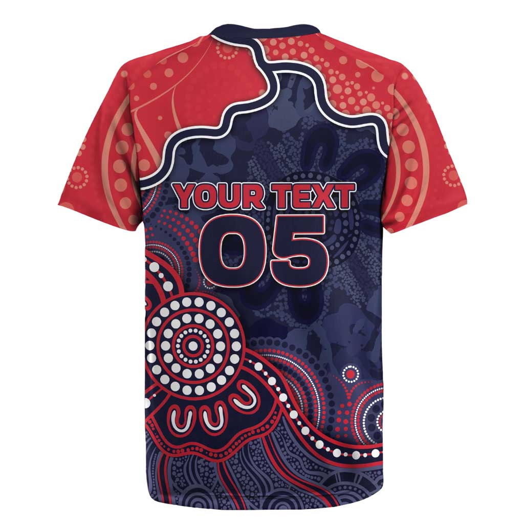 Custom Demons Football Rugby Jersey Aboriginal Dot Art Pattern
