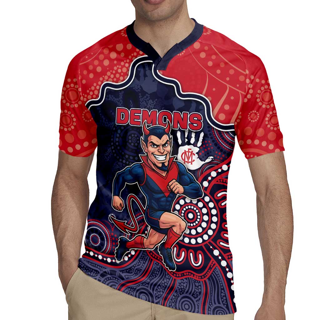 Custom Demons Football Rugby Jersey Aboriginal Dot Art Pattern
