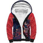 Custom Demons Football Sherpa Hoodie Aboriginal Dot Art Pattern