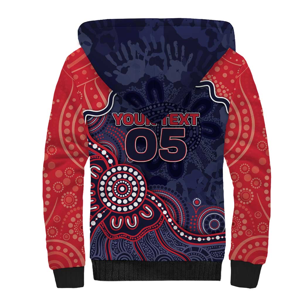 Custom Demons Football Sherpa Hoodie Aboriginal Dot Art Pattern