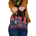 Demons Football Shoulder Handbag Aboriginal Dot Art Pattern