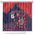 Demons Football Shower Curtain Aboriginal Dot Art Pattern