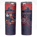Custom Demons Football Skinny Tumbler Aboriginal Dot Art Pattern