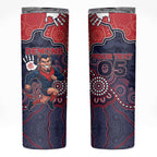 Custom Demons Football Skinny Tumbler Aboriginal Dot Art Pattern